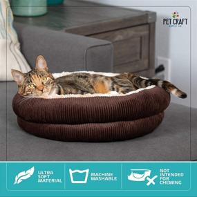 img 2 attached to 🐱 Cozy and Calming: Pet Craft Supply Round Cat Bed for Indoor Cats - Cute, Comfortable & Self-Warming!