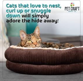 img 1 attached to 🐱 Cozy and Calming: Pet Craft Supply Round Cat Bed for Indoor Cats - Cute, Comfortable & Self-Warming!