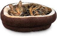 🐱 cozy and calming: pet craft supply round cat bed for indoor cats - cute, comfortable & self-warming! logo