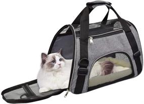 img 4 attached to Cuby Soft Sided Pet Carrier for Small Animals, Cats, Kittens, and Puppies - Comfortable Airline Travel