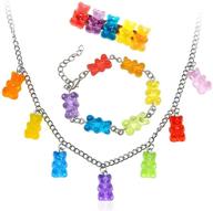 🐻 adorable colorful gummy bear jewelry set - perfect fashion accessories for women and girls logo