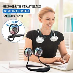 img 3 attached to Portable Neck Fan Rechargeable, 2600mAh Battery Operated Hands-Free Personal Fan, Wearable Small 🌬️ Fan for Outdoor Work, USB Battery Powered Fan with Over 12 Hours of Constant Cooling