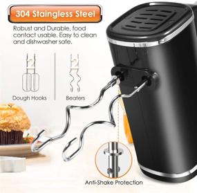 img 3 attached to 🍰 Powerful Lightweight Hand Mixer Electric - 5 Speeds, Portable Stainless Steel Kitchen Mixer with Egg Whisk, Handheld Electric Mixer for Baking, Cakes, Cooking - Includes Egg Sticks + Dough Sticks