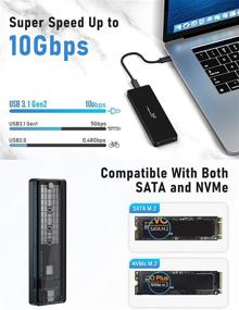 img 3 attached to Адаптер YEHUA M.2 SSD NVME внешний для корпуса USB 3.1 Gen 2 10 Гбит/с и 6 Гбит/с SATA NGFF | Поддержка UASP | Внешний твердотельный накопитель | Размер SSD: 2230/2242/2260/2280