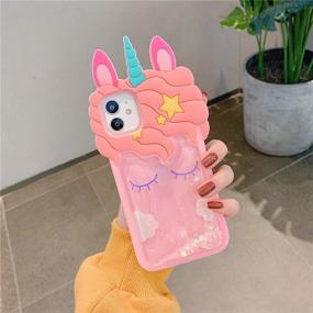 img 3 attached to 🍓 MME iPhone 7/8 Plus/6 Plus/6S Case - Cute Strawberry 3D Cartoon Quicksand Soft Silicone Shockproof Case with Fashionable Design, Funny and Pretty Phone Cover for Girls and Women (Horse, 7/8 Plus)