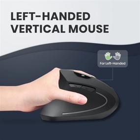 img 3 attached to Perixx PERIMICE-713L Wireless Ergonomic Left Handed Vertical Mouse: 6 Buttons, 3 Level DPI – Black