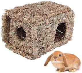 img 4 attached to 🐇 Hamiledyi Natural Rabbit Seagrass House Mat: The Ultimate Hideaway Hut Toy for Guinea Pigs, Hamsters, Chinchillas, Ferrets, Bunnies, and Small Animals