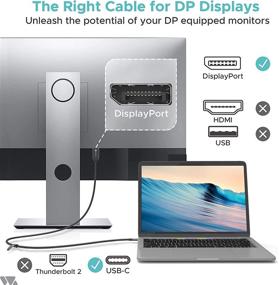img 3 attached to 🔌 WARRKY USB C to DisplayPort Cable (4K 60Hz, 2K 144Hz / 165Hz) - Thunderbolt 3 and 4 Compatible - Gold-Plated Anti-Interference Cord for MacBook Pro/Air 2020, New iPad, XPS 15/13 - Active - 6ft