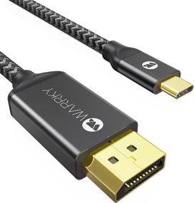 img 4 attached to 🔌 WARRKY USB C to DisplayPort Cable (4K 60Hz, 2K 144Hz / 165Hz) - Thunderbolt 3 and 4 Compatible - Gold-Plated Anti-Interference Cord for MacBook Pro/Air 2020, New iPad, XPS 15/13 - Active - 6ft