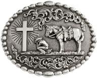 🤠 boys cowboy prayer buckle pewter by m f western products logo