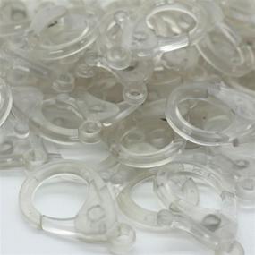 img 3 attached to 🦞 100 Clear Lobster Clasps - Potosala Plastic Hook Clips 35x20mm for DIY Backpacks, Key Rings, and Chains