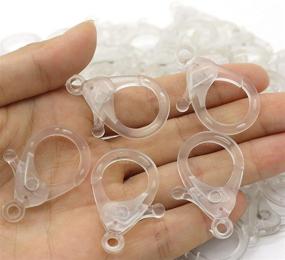 img 2 attached to 🦞 100 Clear Lobster Clasps - Potosala Plastic Hook Clips 35x20mm for DIY Backpacks, Key Rings, and Chains