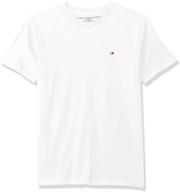 👕 tommy hilfiger boys' little crew neck t-shirt: stylish & comfortable clothing for kids logo