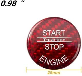 img 1 attached to 🔴 Xotic Tech Engine Start Stop Button Carbon Fiber Trim Cover Decal Cap - BMW Compatible (Red, Size 0.98 inch)