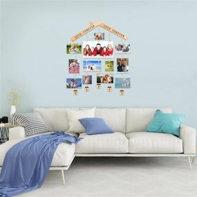 img 2 attached to 📸 Hanging Photo Display Wall Clip Photo Holder DIY Picture Photo Frame Collage with 5 Hemp Rope and 28 Wood Clips from Chalet