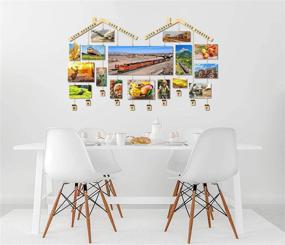 img 1 attached to 📸 Hanging Photo Display Wall Clip Photo Holder DIY Picture Photo Frame Collage with 5 Hemp Rope and 28 Wood Clips from Chalet