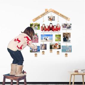 img 3 attached to 📸 Hanging Photo Display Wall Clip Photo Holder DIY Picture Photo Frame Collage with 5 Hemp Rope and 28 Wood Clips from Chalet