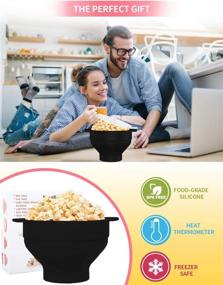 img 1 attached to 🍿 Fenvella Silicone Popcorn Popper: Collapsible, BPA Free & Dishwasher Safe Microwave Popcorn Maker with Lid & Handle - Perfect for Home Parties