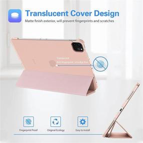 img 3 attached to 📱 ProCase iPad Pro 12.9 Case 2021 5th Gen - Slim Stand Hard Back Shell (Rosegold)