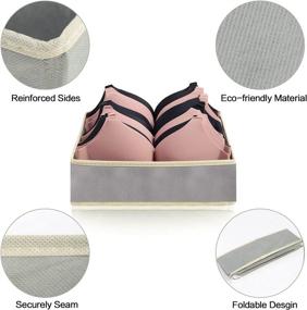 img 2 attached to SYGY 2Pack Bra Organizer Storage: 👙 Foldable Divider Organizers for Dresser Drawers - Grey