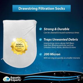 img 3 attached to Aquatic Experts XL Drawstring Filter Socks - 7 Inch Wide Opening x 16 🐠 inches Long - 200 Micron Aquarium Felt Filter Bags – Custom Made in The USA