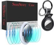 🔒 sunstory 8-pack защитники airtag (передний экран и задняя часть) + кейс для защиты airtag (защитники 8 шт. + кожаный чехол 1 шт.) логотип