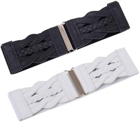 img 2 attached to 👗 Enhance Your Style with Women's Vintage Elastic Stretch Medium Belts – Perfect Women's Accessories