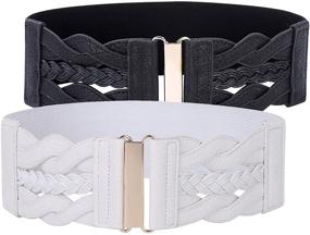 img 3 attached to 👗 Enhance Your Style with Women's Vintage Elastic Stretch Medium Belts – Perfect Women's Accessories