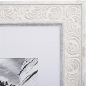 img 3 attached to 🖼️ EcoHome 8x10 Picture Frame - Dual Mount (Wall & Desktop) | Distressed White Finish