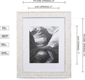 img 2 attached to 🖼️ EcoHome 8x10 Picture Frame - Dual Mount (Wall & Desktop) | Distressed White Finish