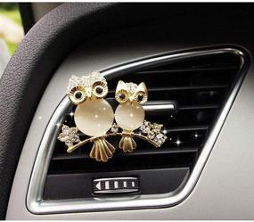 img 1 attached to 🦉 Owl Crystal Car Clip - Diamond Owl Car Air Freshener & Interior Aromatherapy Diffuser with Bling Decoration