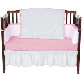 img 1 attached to 🎀 Unique Pink Baby Doll Bedding Crib Skirt/Dust Ruffle for Girls – Enhance your Nursery
