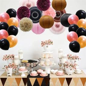 img 2 attached to 🍷 Burgundy Maroon Decorations for Events & Parties - Meiduo Black Party Supplies