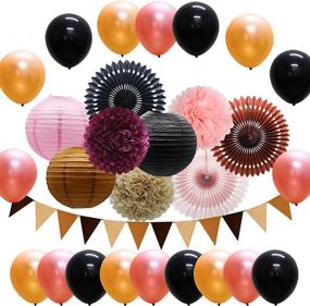 img 4 attached to 🍷 Burgundy Maroon Decorations for Events & Parties - Meiduo Black Party Supplies