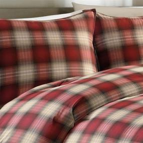 img 2 attached to 🛏️ Eddie Bauer Home Navigation Collection Bedding Set - Soft and Cozy 100% Cotton, Twin Size, Reversible Plaid Comforter in Red