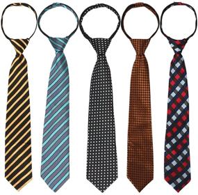 img 4 attached to 👔 Kilofly Pre Tied Adjustable Zipper Necktie - Perfect Boys' Accessory!