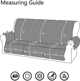 img 1 attached to ☕ Coffee Quilted Pet Dog Furniture Protector - 3 Seat Recliner Sofa Cover - 6-Pieces - Water Repellent Slipcover for 3 Cushion Couch - Anti Slip Couch Covers for Reclining Couches (68")