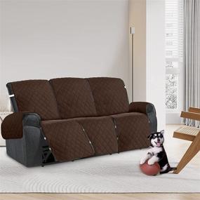 img 3 attached to ☕ Coffee Quilted Pet Dog Furniture Protector - 3 Seat Recliner Sofa Cover - 6-Pieces - Water Repellent Slipcover for 3 Cushion Couch - Anti Slip Couch Covers for Reclining Couches (68")