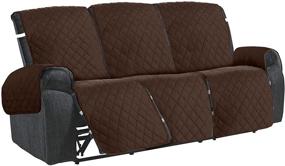 img 4 attached to ☕ Coffee Quilted Pet Dog Furniture Protector - 3 Seat Recliner Sofa Cover - 6-Pieces - Water Repellent Slipcover for 3 Cushion Couch - Anti Slip Couch Covers for Reclining Couches (68")