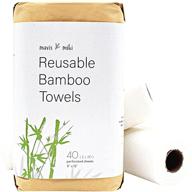 mavis miki reusable bamboo towels: heavy duty, money-saving kitchen paper replacement - strong absorbency, zero waste lint-free unpaper towel (pack of 40) logo