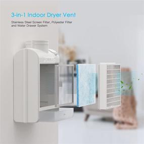 img 3 attached to 🧺 3-in-1 Indoor Dryer Vent Funmas - Stainless Steel Screen Filter, Polyester Filter, and Water Drawer System - Enhanced Safety Vent Flap - Includes 4 Polyester Filters - Ideal for Electric Clothes Dryers