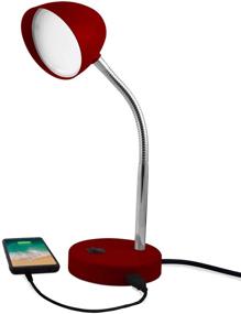 img 4 attached to MaxLite LED Desk Lamp with USB Charging Port, Burgundy - Adjustable Neck, On/Off Switch - Modern Table Lamp for Reading, Work or School - Warm Gentle Light
