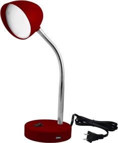 img 3 attached to MaxLite LED Desk Lamp with USB Charging Port, Burgundy - Adjustable Neck, On/Off Switch - Modern Table Lamp for Reading, Work or School - Warm Gentle Light