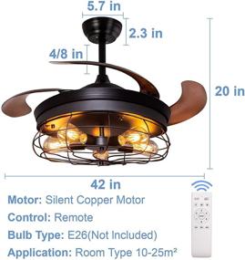 img 1 attached to Ohniyou 42'' Industrial Ceiling Fan with Lights" - optimized revision: "Ohniyou 42-Inch Industrial Ceiling Fan with Lights