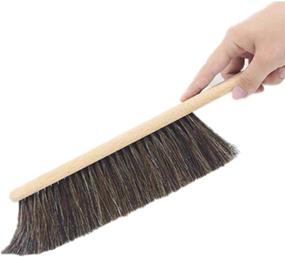 img 4 attached to Kingten Horsehair Counter Duster: Wood Handle, Wood Block - All-in-One Cleaning Set for Counters, Gardening, Furniture, and More!