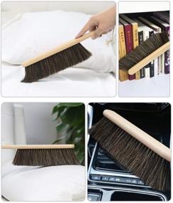 img 2 attached to Kingten Horsehair Counter Duster: Wood Handle, Wood Block - All-in-One Cleaning Set for Counters, Gardening, Furniture, and More!