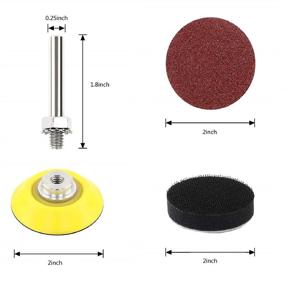 img 2 attached to 🛠️ COLOGO 240 Pcs 2 inch Sanding Discs Pad Kit: Hook and Loop Sandpaper Discs with 1/4 Inch Shank Backing Pad and Soft Foam Buffering Pad (60-3000 Grit)