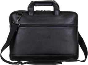 img 4 attached to 👜 Black Kenneth Cole Reaction ProTec Faux Pebbled Leather Slim 16" Laptop Business Briefcase/ Tablet Bag