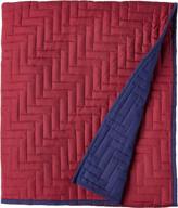 🔴 martex 1c19855 reversible twin size coverlet: vibrant red and navy blue dual-tone elegance logo