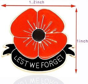 img 3 attached to 🌺 8 Pack Metal Poppy Flower Pins 1X1.2inch - Lest We Forget Veterans Day Memorial Day Lapel Pin Poppy Brooches - Remembrance Day